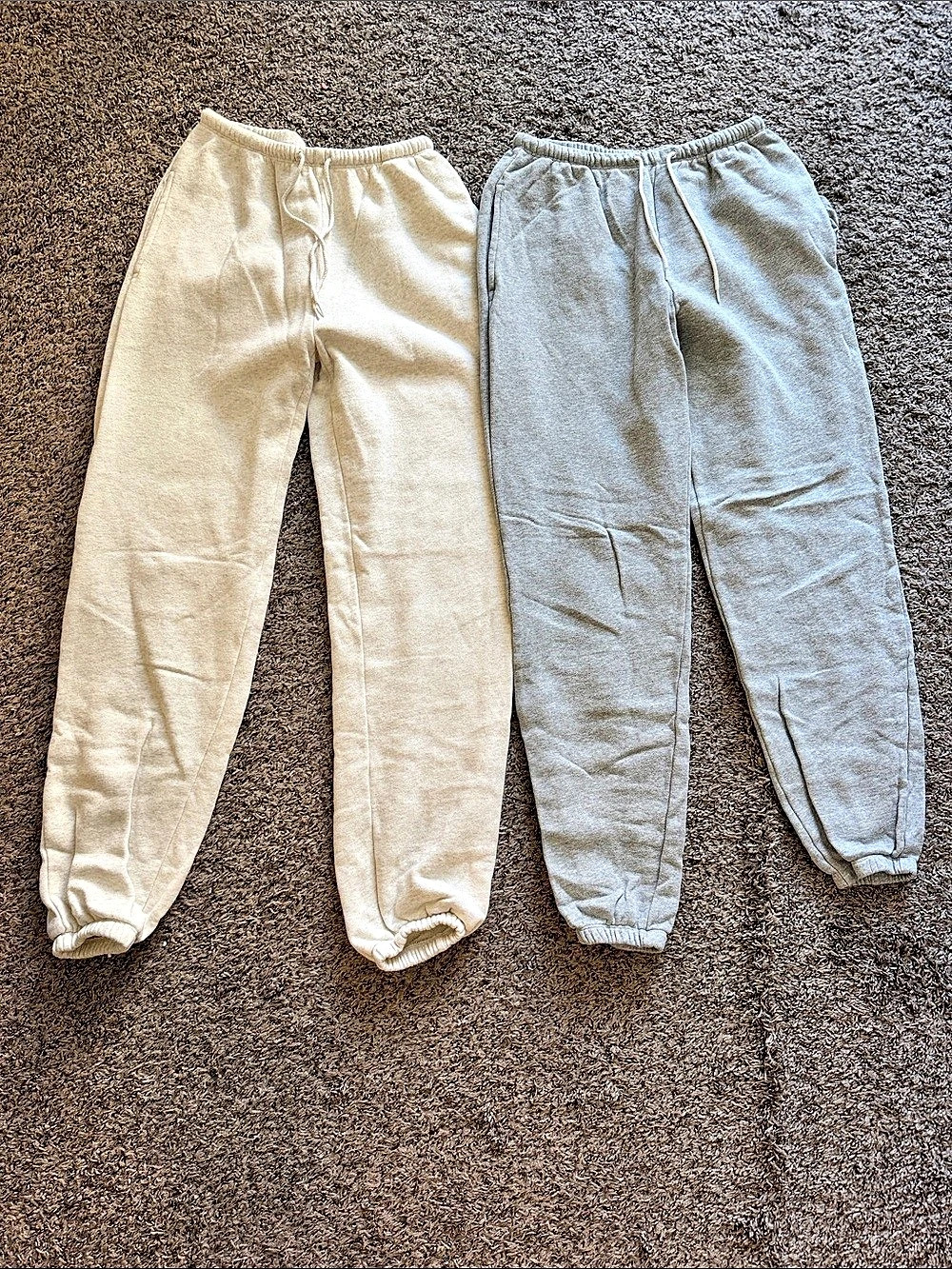Brandy Melville Sweat pant Set in White/Cream & Gray Like New
